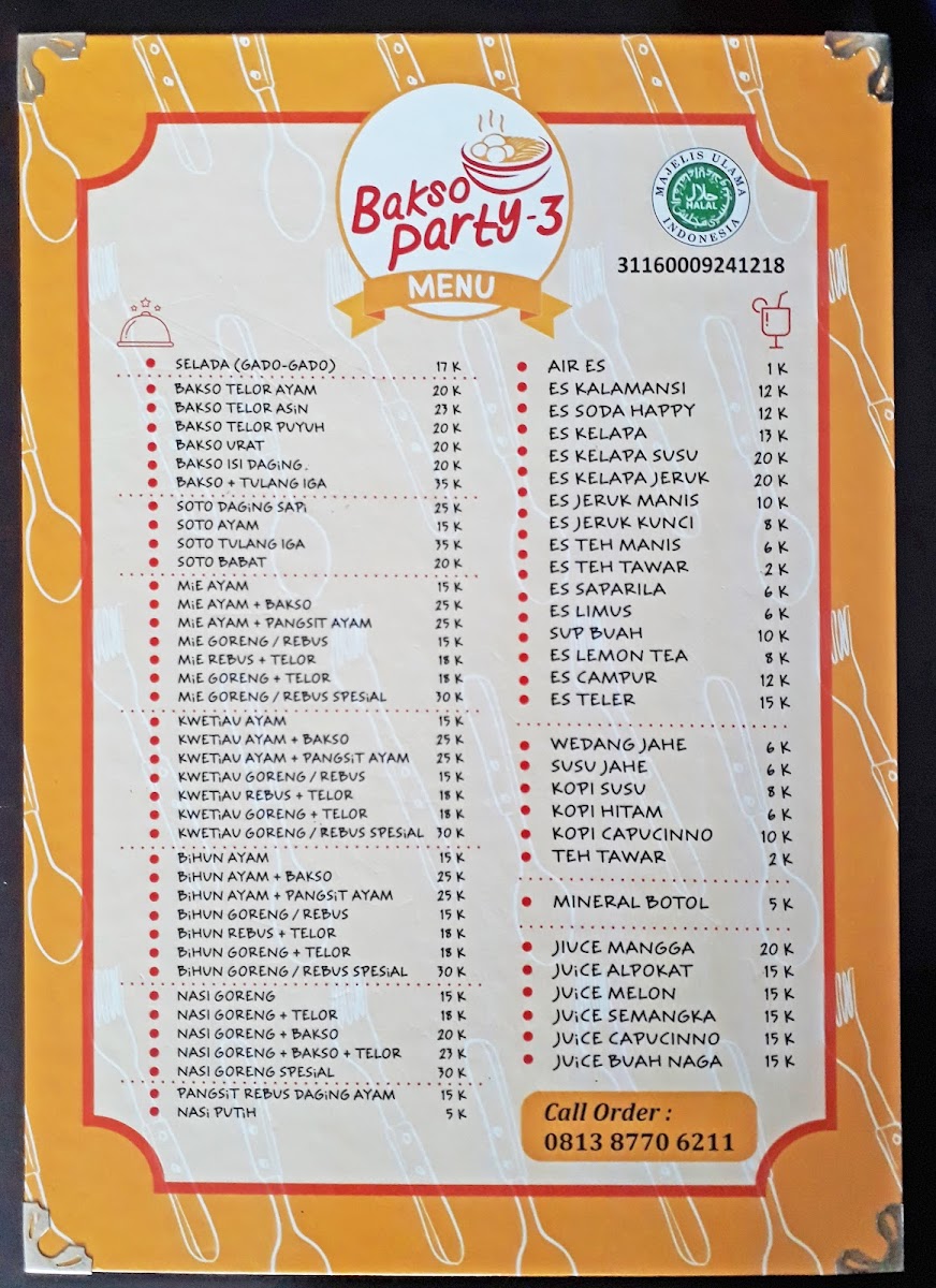 Menu Bakso Party 3 Cabang Sungailiat-3