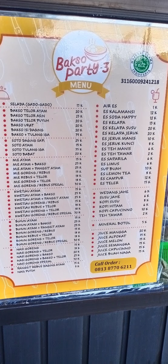 Menu Bakso Party 3 Cabang Sungailiat-9